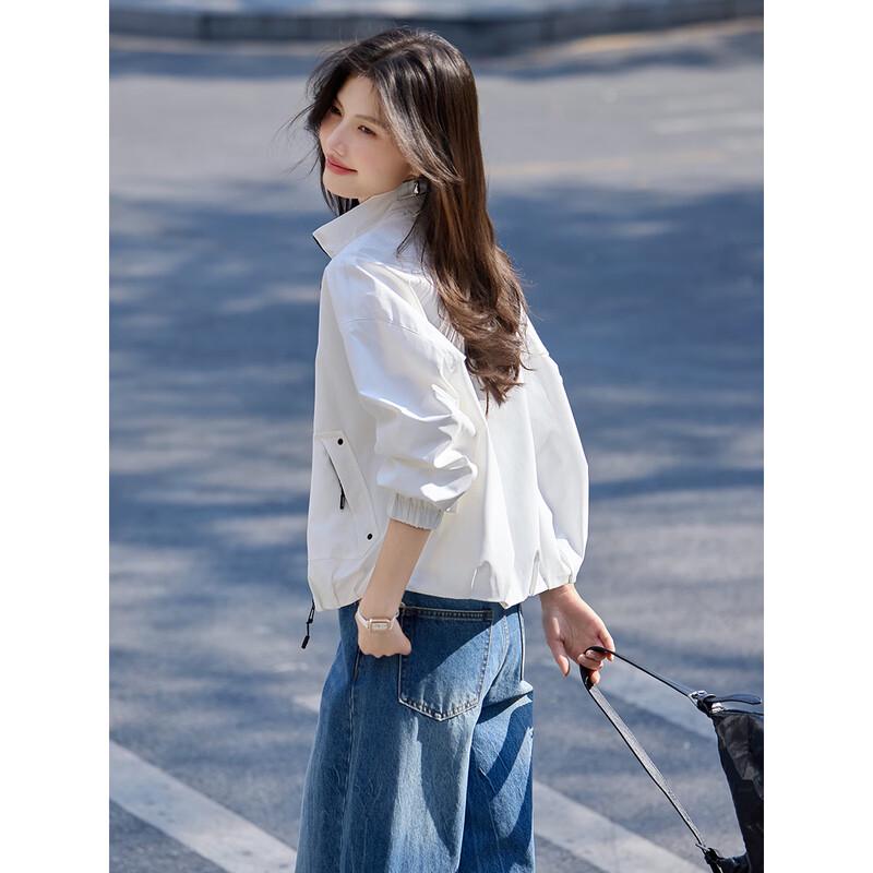 Women's Colorblock Stand-Up Collar Jacket
