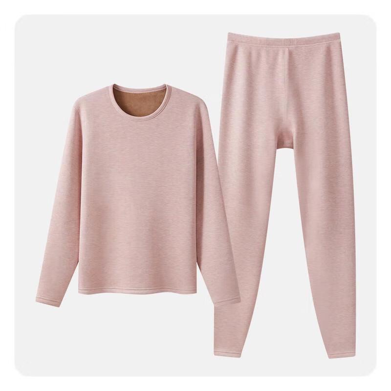 

THREEGUN Women s Thickened Round Neck Wool Blend Thermal Set XL