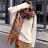 Scarf women's winter advanced sense thickened warm imitation cashmere plaid scarf Korean version versatile scarf tide