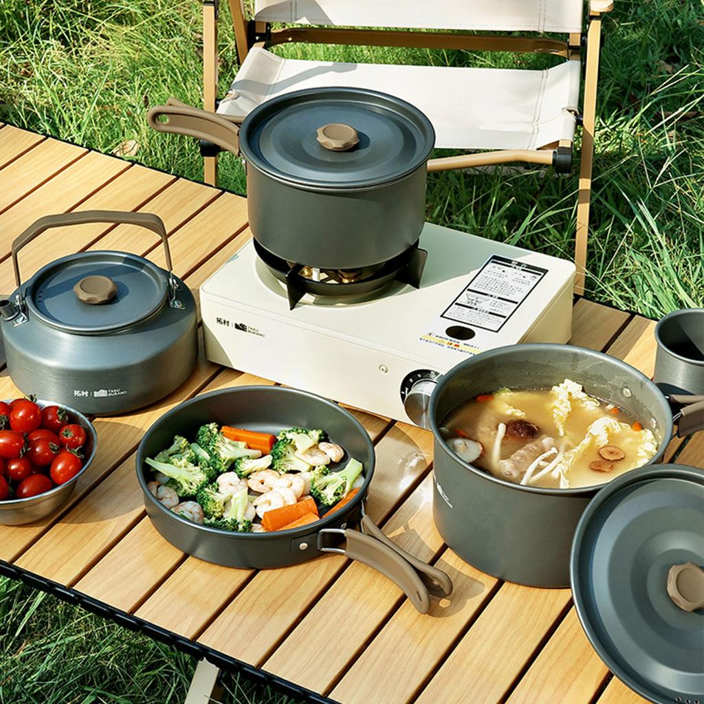 3PCS Camping Pots and Pans Set Outdoor Cooking Mess Kit Pots for Backpacking Camping Hiking and Picnic
