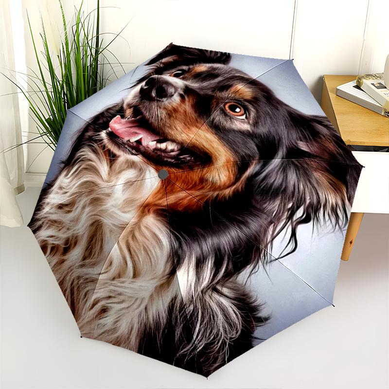 1PC cute dog pet puppy Umbrella Portable Folding Umbrella Iron Frame Hole Bone Structure Outdoor Home Umbrella A14