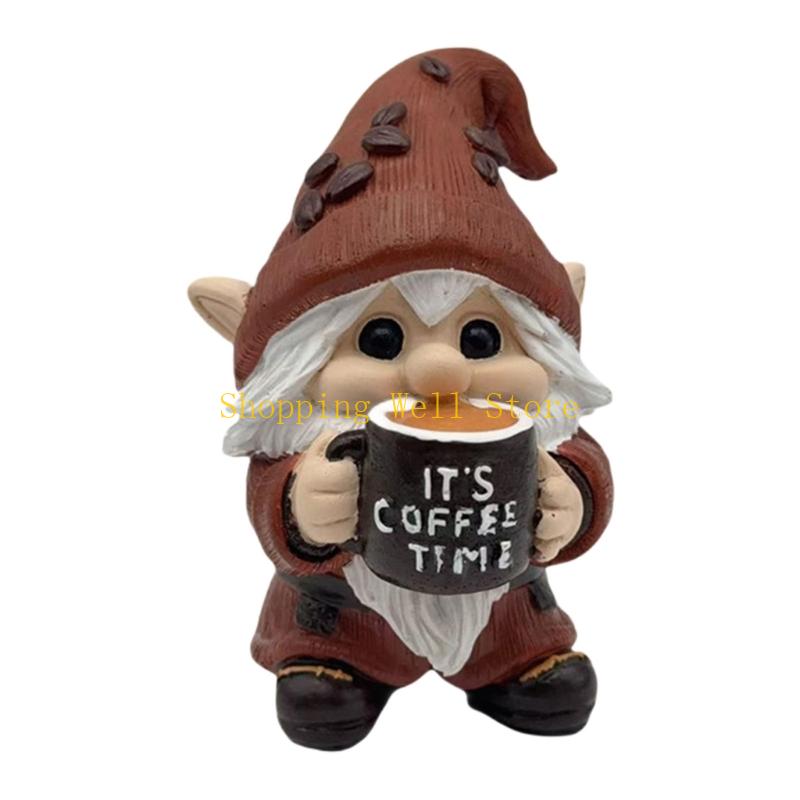 

KX4B Decorative Miniature Gnomes Statue Ornament Resin Ornamental Figure for Bedroom Study Room Or Workplace Decoration