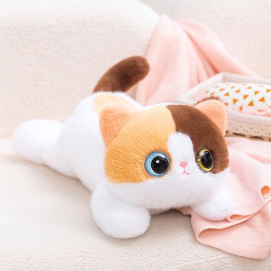 Cute Black Cat Plush Pillow Soft Siamese Kitten Stuffed Animal with PP Cotton Cuddly Bedroom Decor Birthday Gift for Girls Cat Lovers