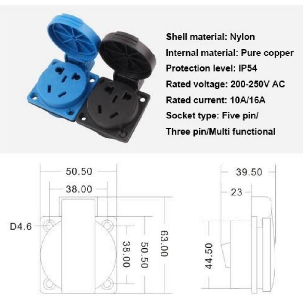 Rainstorm Proof Outdoor Five Hole Charging Waterproof Dustproof 220V Power Socket