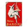 Oude Italiaanse Pasta Advertentie Pates Baroni Leonetto Cappiello 1921 Metalen Plaat Poster Wandplaat Pub Garage Retro