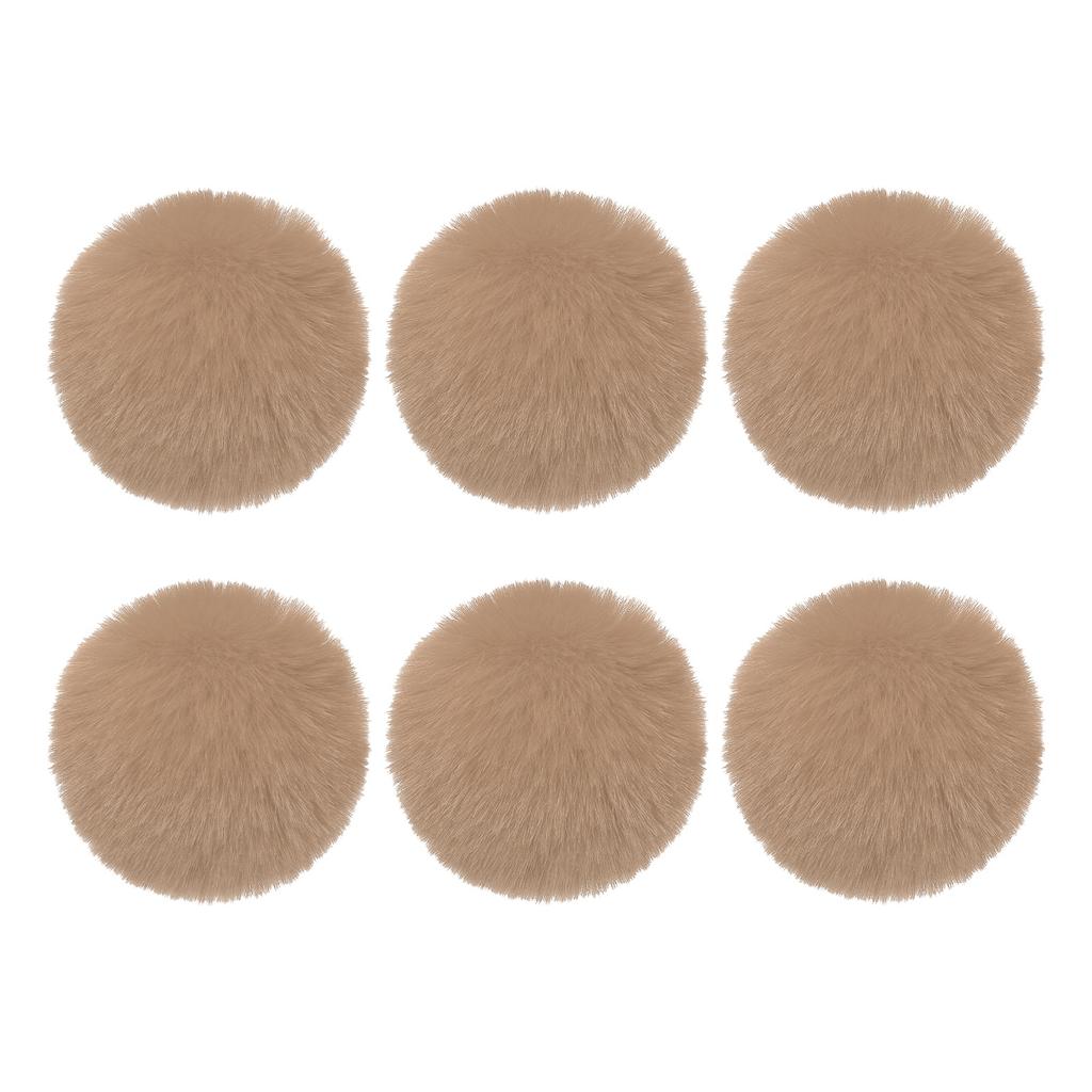 Faux Fur Pom Poms for Hats 6Pcs Fluffy Soft Fur Poms Balls with Elastic Loop for Keychain Knitting Hats DIY Gloves Bag Christmas