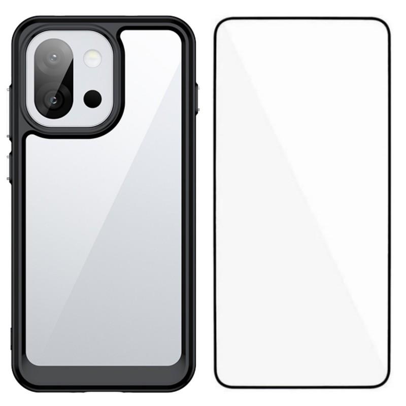 For OnePlus 13T 5G Phone Case WANLONFENG XC Series TPU Acrylic Cover with Tempered Glass (Big Lens Hole)