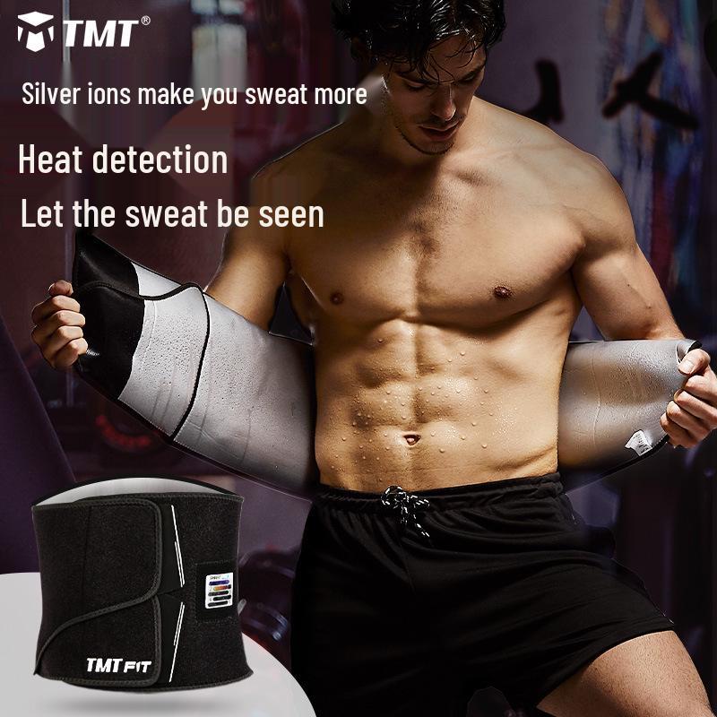 

TMT Men s Fat Burning Sweat Waist Trainer for Basketball and Fitness M (Fits 100-140 kg)