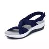 Summer Wedge Heel Bohemian Velcro Fish Mouth Muffin Cross Kink Women's Sandals