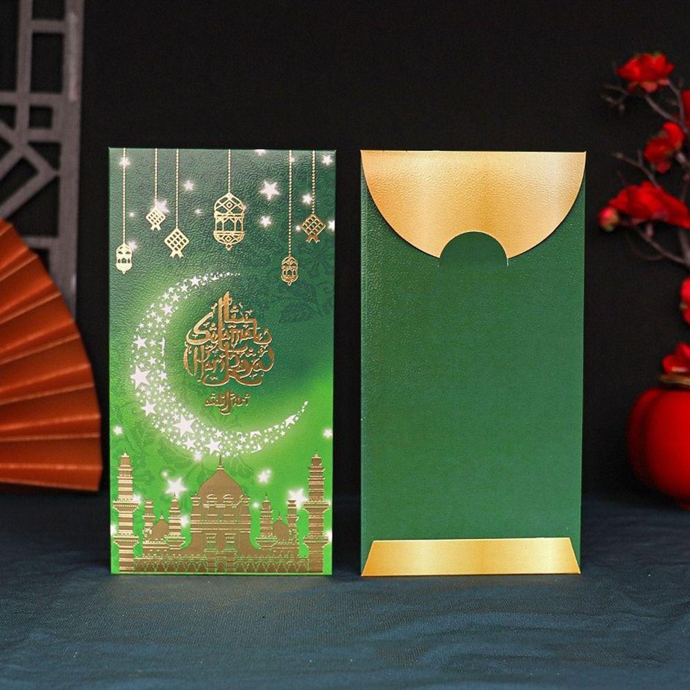 6pcs Cartoon Eid Mubarak Envelopes Elegant Pattern New Year Red Envelopes  Middle East Festival