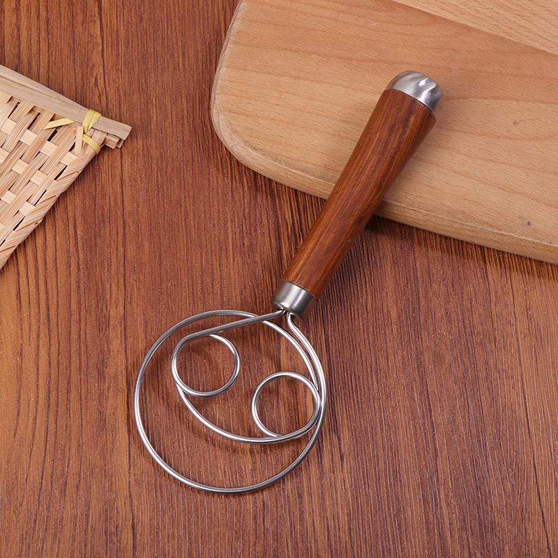 Dänischer Schneebesen mit Holzgriff, Rührstäbe für Eier und Sahne, Doppellöcher, Mehl, Kuchenrührer, Schneebesen, Küchen-Backutensilien