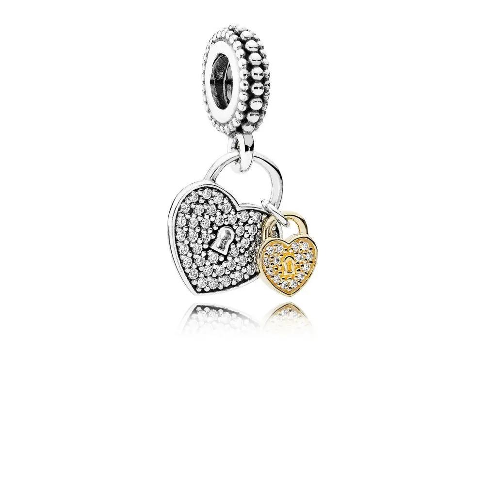 925 Silver Locks Keys Treasure Box Pendant Charm Bracelet Valentine Gift Jewelry Fashion New