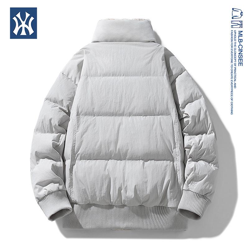 MLB & NY Co-Branded 2025 Winter Men's Down Jacket with Lamb's Wool Patchwork