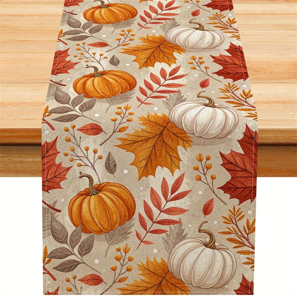 Christmas Poinsettia Table Runner Polyester Floral Pattern Xmas Dinner Decor Tabletop Holiday Warm Vibe Quality Assured