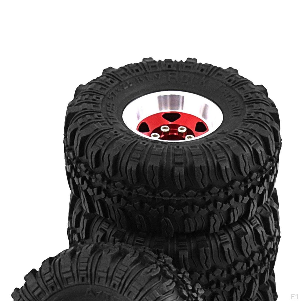 4 Pieces RC Car Tire Hobby Upgrade Wheel Rims Tires Set Wheels and for 1:18