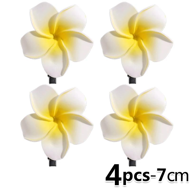 10/1 pz Fermagli Fiore di Plumeria per Capelli per Donne Ragazze Fermagli Fiore Uovo Barrettes Hawaiian Matrimonio Festa Borsa Cappello Accessori Capelli