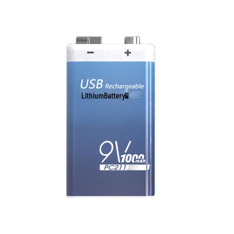 CR9V Rechargeable 6F22 Square Lithium Battery for Multimeters & Smoke Detectors, High Capacity