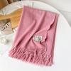 Solid color imitation cashmere scarf women's metal standard shawl women's high-grade relaxation camel-colored warm scarf