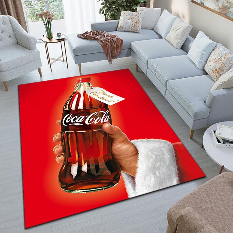 Christmas Gift Halloween Themed Cola Beverage Coca Cola Carpet Is Suitable for Living Room and Bedroom Doormats Office Balcony Decorative Carpet V26