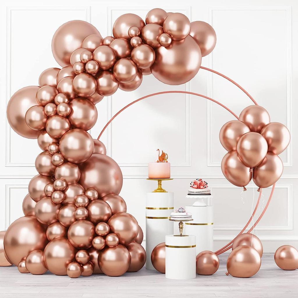 105PCS Pink Latex Balloon Set, Suitable for Birthdays, Graduation Ceremonies, Weddings, Anniversaries, and Party Decorations