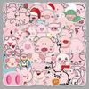 50pcs Cute Pig Graffiti Cartoon Stickers, Waterproof for Skateboards, Phone Cases & Luggage