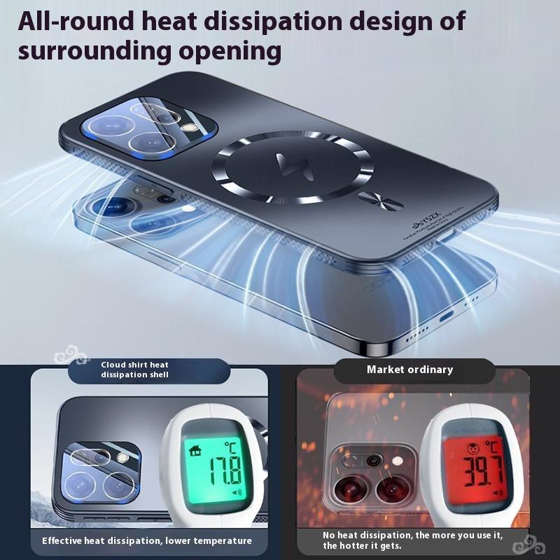 For Oppo Reno14 5G (Global) Case Compatible with MagSafe Matte PC+TPU Heat Dissipation Phone Cover