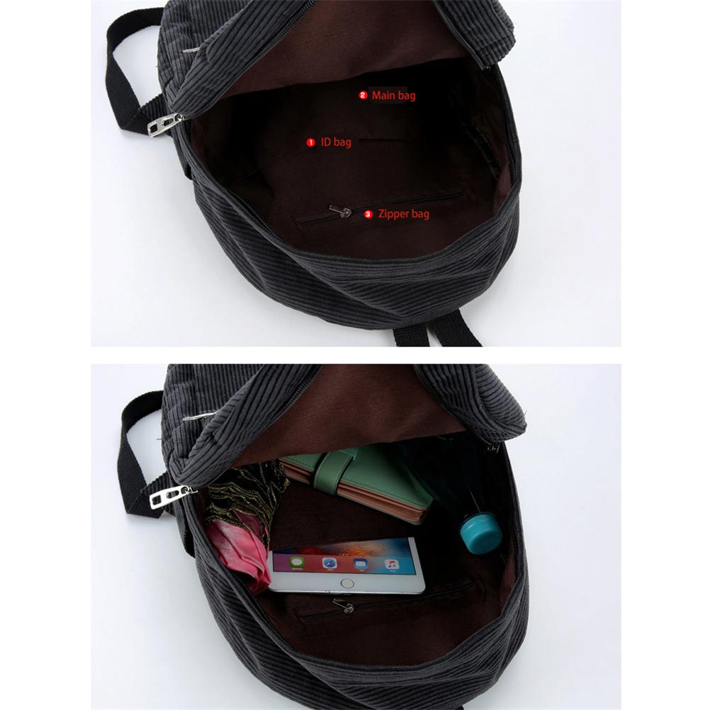 Corduroy Backpack Striped School Bag Travel Backpack Casual Daypack Laptop Backpack for Boys Girls