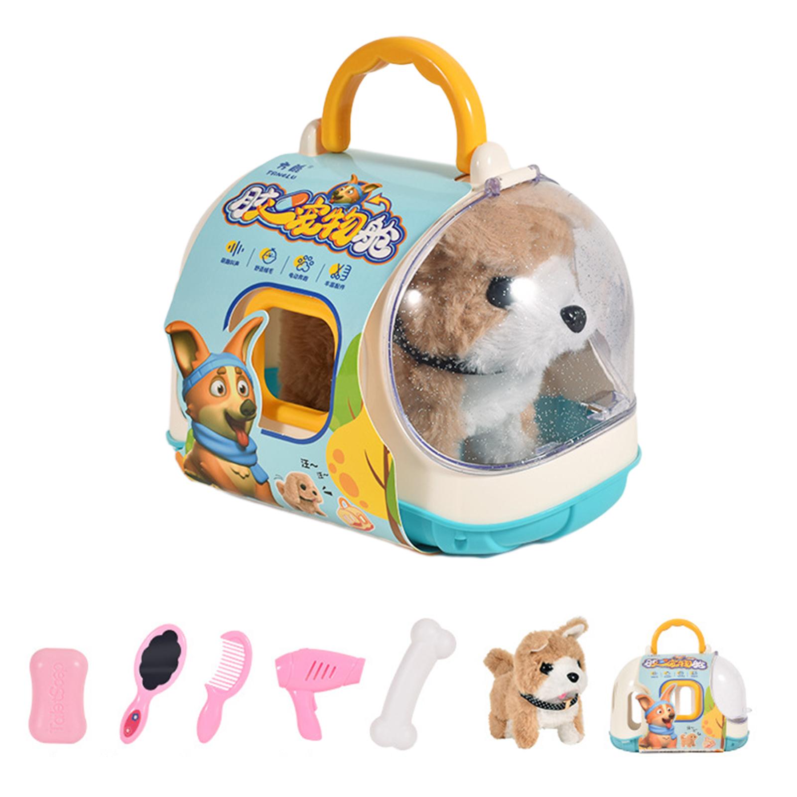 

Милая интерактивная плюшевая игрушка, электрическая игрушка для домашних животных, лающая, ходящая, виляющая хвостом, успокаивающая детей, игрушка для воспитания домашних животных 2