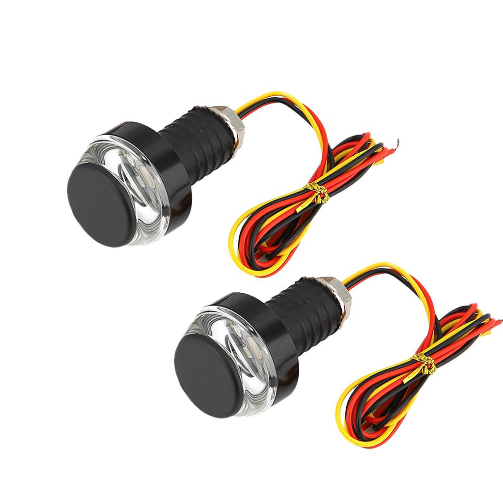 DC12V Motorrad LED Blinker Lampe Griff Bar End Stecker Lenker Licht Weiß Gelb