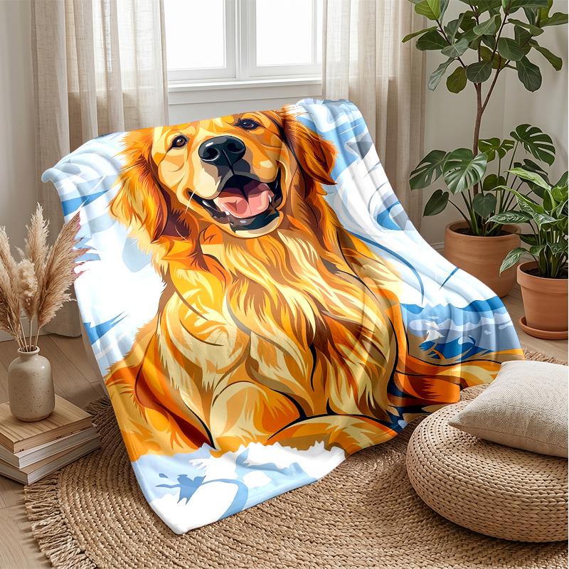 Happy Dogs Gathering Theme blanket Lightweight Warm Flannel Blanket Decorative Throw Blanket for Home Decoration