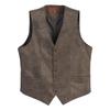 Cappotti da uomo senza maniche multicolore stile gilet con scollo a V aderenti casual in camoscio stile retrò abiti formali gilet da motociclista