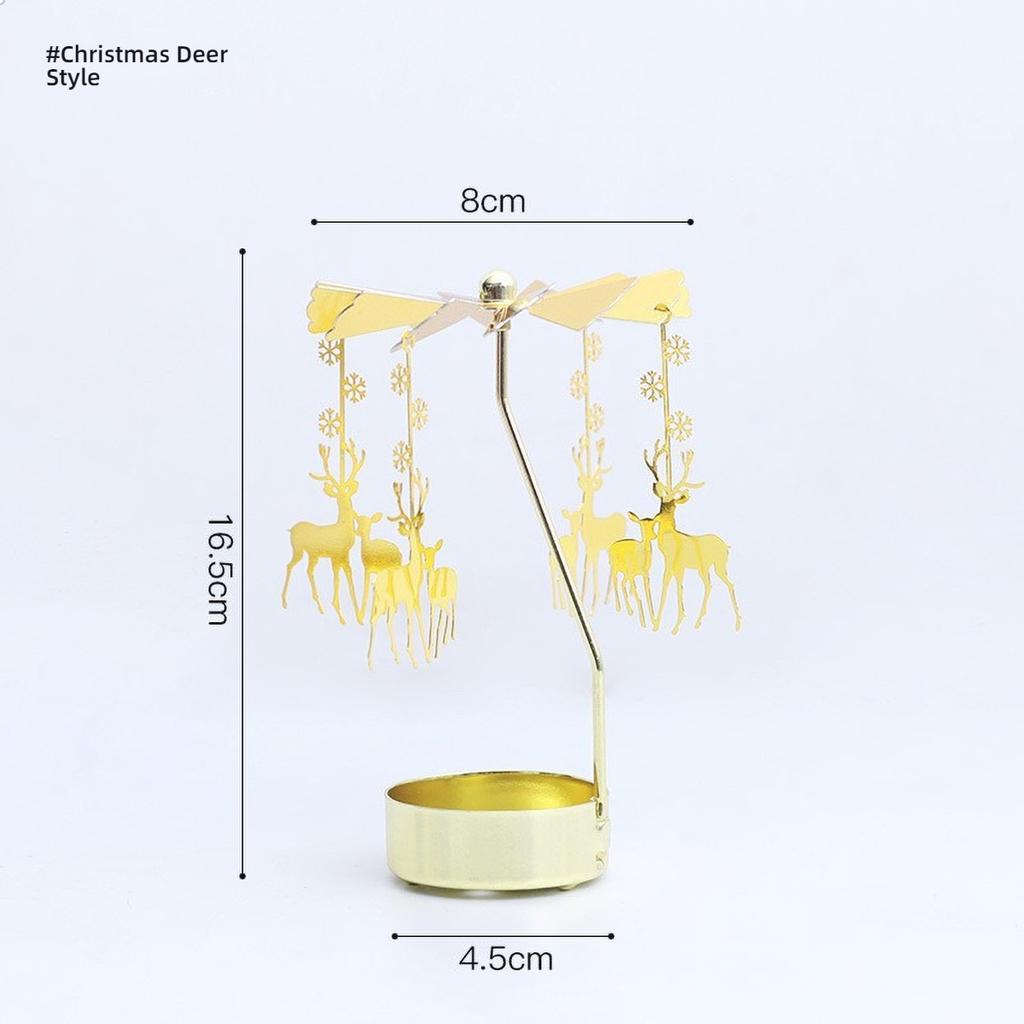 1ks Kovový horký rotující svícen Vánoční rotující svícen Dekorace svícnu na večeři Svatba Párty Dárek