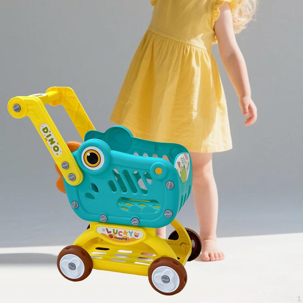Children's Mini Shopping Cart Toy for Grocery Role Play