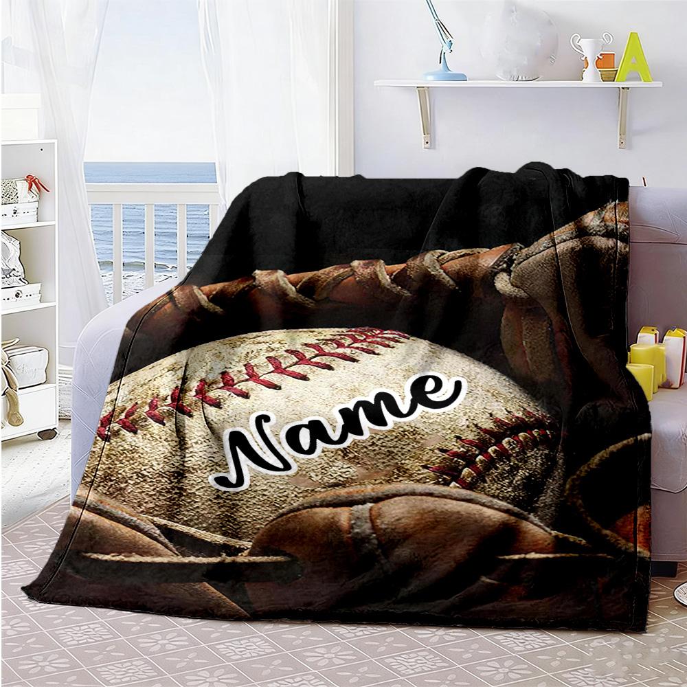 Ball88 Customize Your Name Blanket Throw Personalized Blanket Comfortable Suitable for Nap Living Room Office Chair Home Decor
