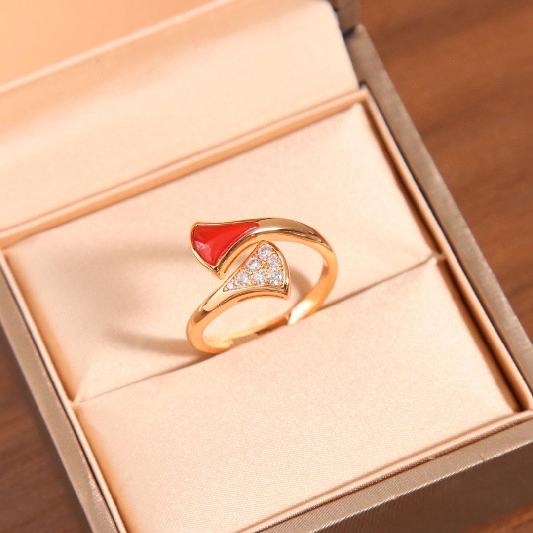 

New Hot Brand Vintage Women Rings Luxury Jewelry For Women Gift Fashion Pure 925 Sliver Designer Fan Type Lady Party Rings 5 красный