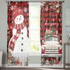 Christmas And Winter Snowman Poinsettia Curtains For Living Room Bedroom Home Decoration Window Voile Tulle Curtain Drapes