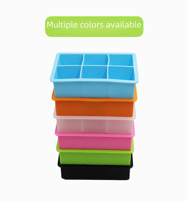 Silicone Ice Tray with Lid - 6 Large Grid Cube Mold