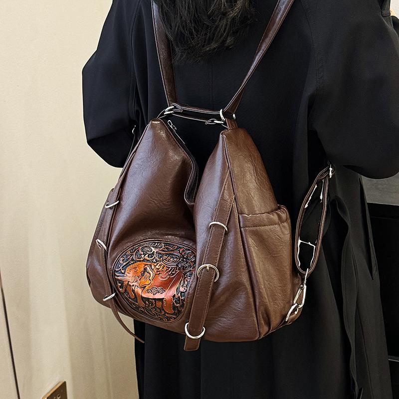 Handbag Women's Retro Underarm Bag Backpack Multi-Functional Shoulder Bag Three-Purpose Bag