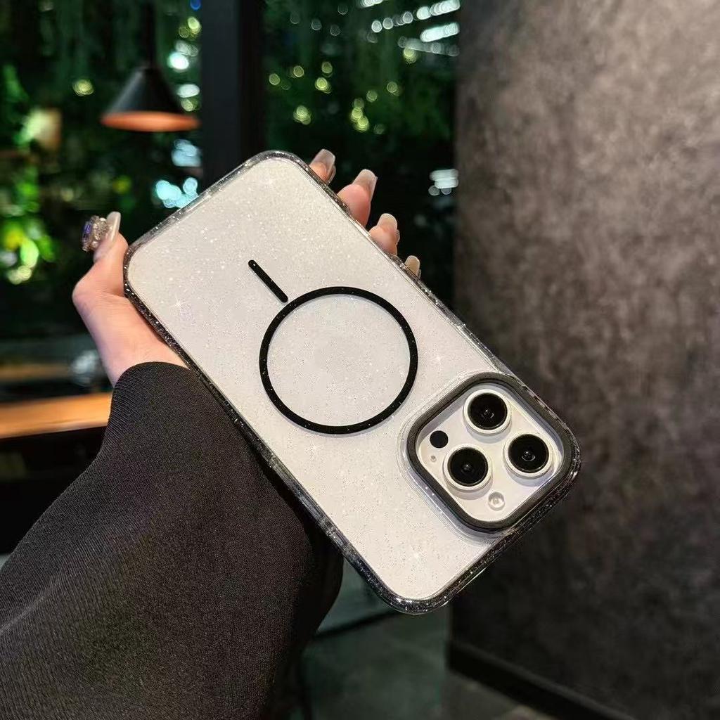 Star Flash Powder Is Suitable for Thin ring Magnetic Suction of IPhone16ProMax Phone Cases and Apple 15 Dual Color Airbag Protective Cases