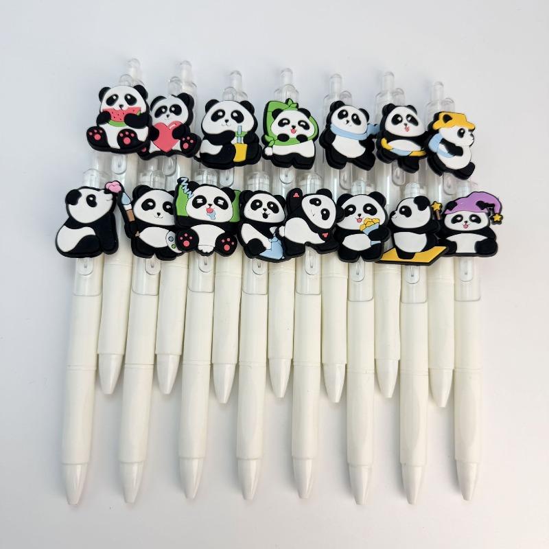 16Pcs Super Cute National Treasure Panda Bamboo Neutral Pen Campus Design School Season Black 0.7mm Student Creative Stationery Back To School