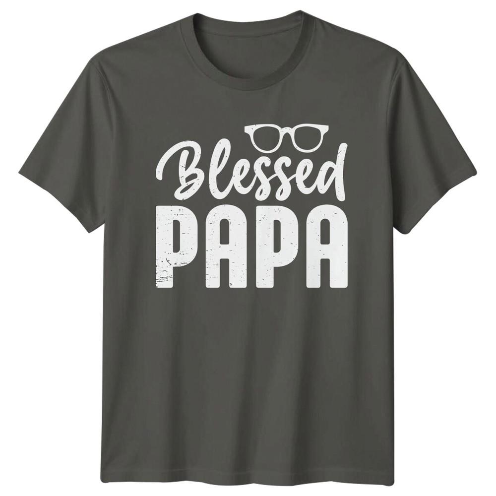 Blessed Papa Glasses Graphic Fathers Day TShirt S