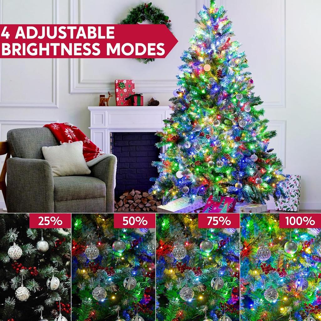 600 LED Xmas String Lights 198FT Multicolor Fairy Light featuring Remote 8 Modes Timer Plug Lighting Decor designed for Xms Outdoor