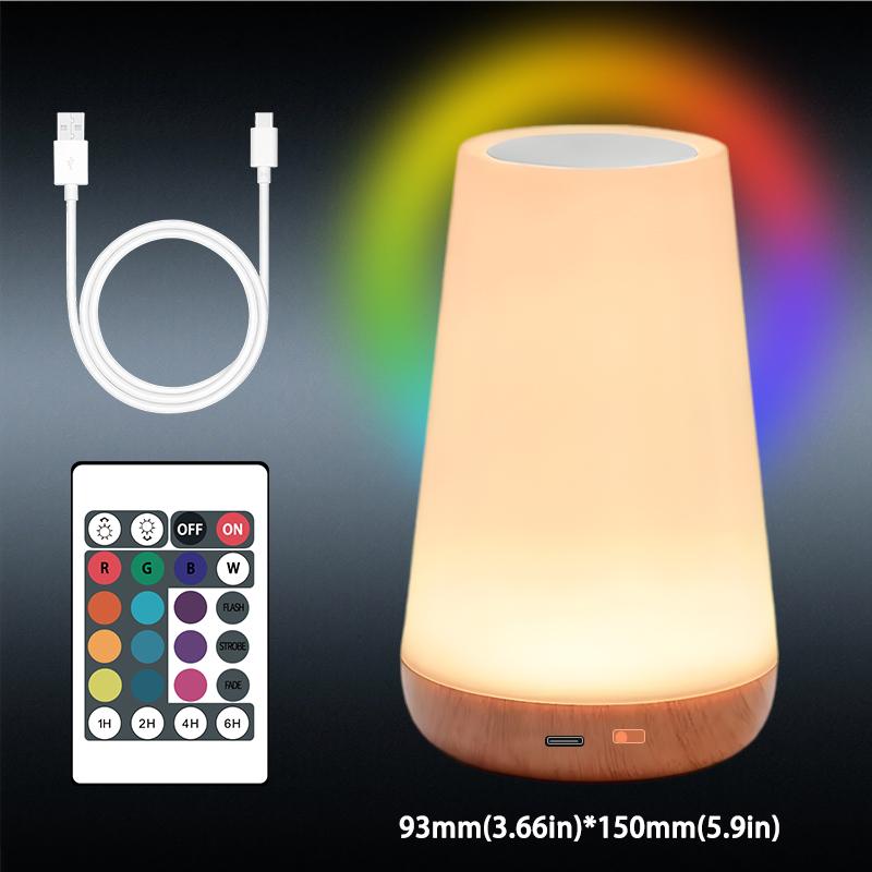 

Ambient RGBW adjustable remote control & touch dimmable light, outdoor portable bedside lamp, USB rechargeable night light