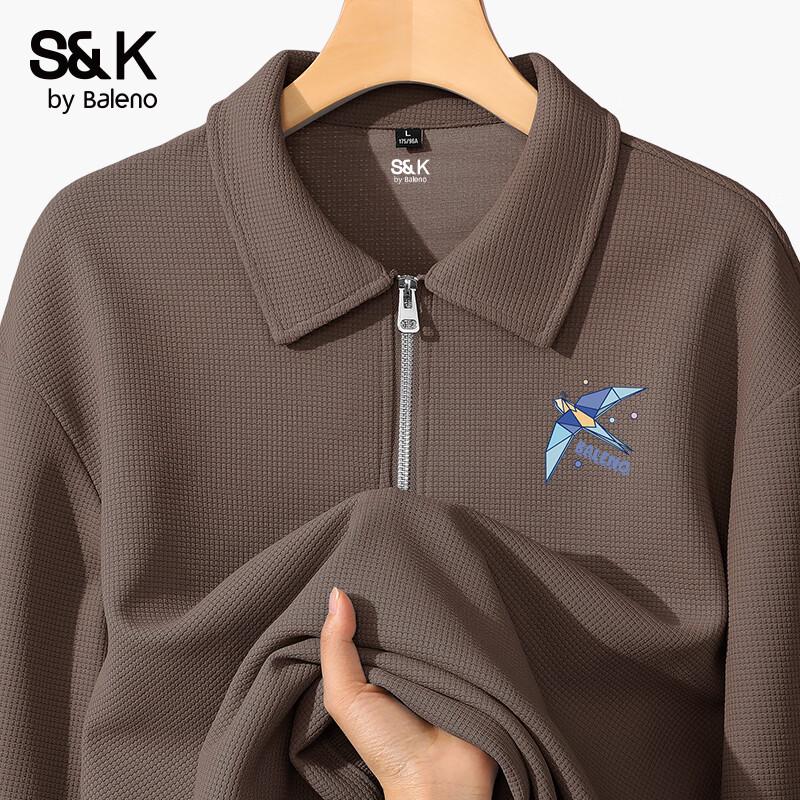 Baleno Men's Waffle Knit Half-Zip Sweatshirt