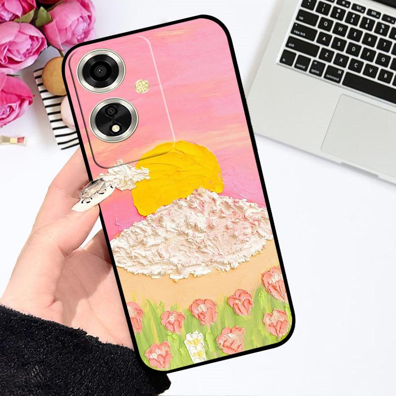 For OPPO A79 5G Case For OPPO A79 Cover Funda Coque Flower Painted Cartoon Silicone Soft TPU Phone Bumper For OPPO A79 5G Covers