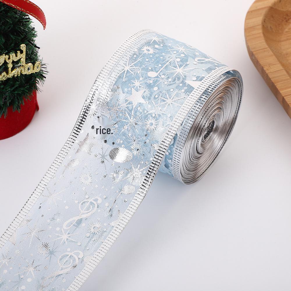 

Christmas Multi-Color Mesh Ribbon with Gold Thread Edge for Tree Decoration