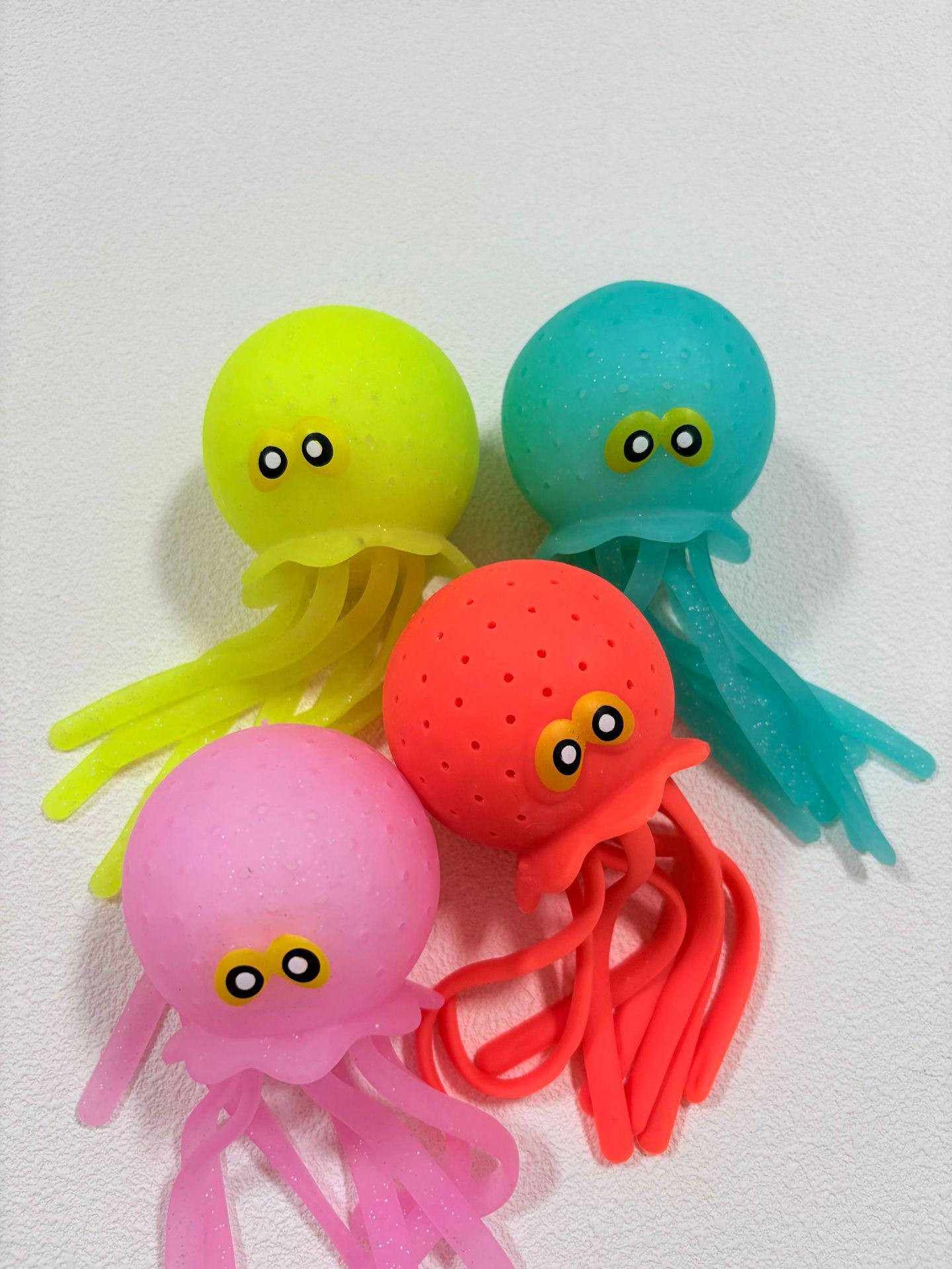 

Детский набор для игры в воде Осьминог и друзья TPR Мягкие игрушки для ванной - Рыба-фугу, Краб, Утка, Фрисби розовый