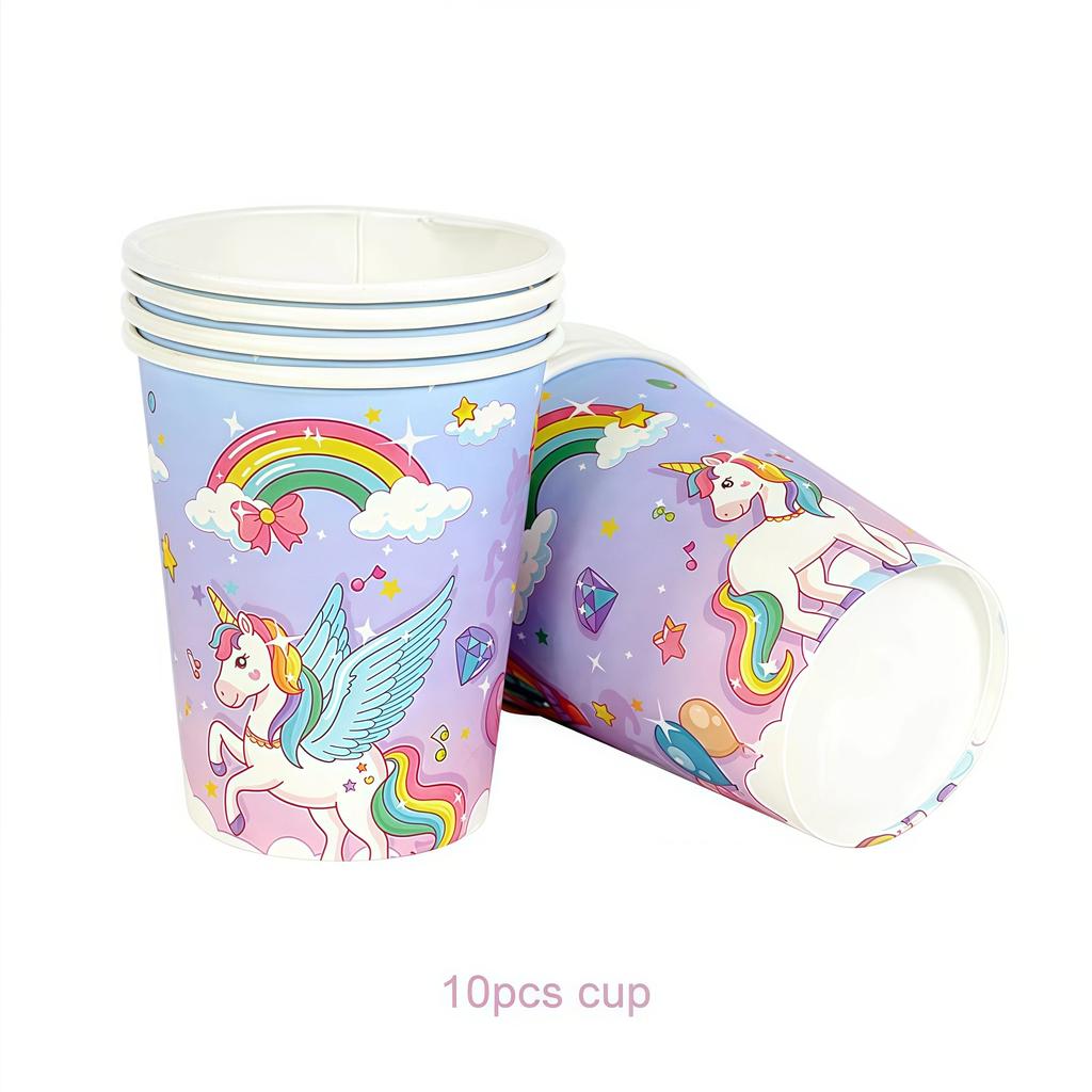Cartoon Unicorn Birthday Party Decorationa  Unicorn Theme Bleware Paper Plate Cup Tablecloth Birthday Party Decor Supplies