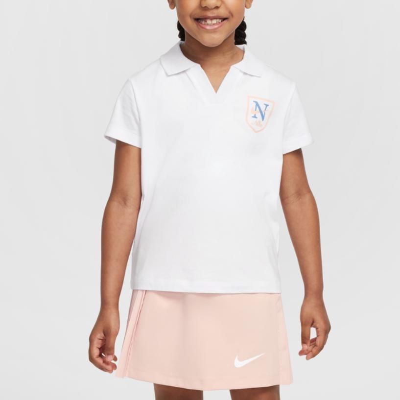 Nike Skirt Set Swoosh Game Match Tennis Polo Collar Simple Comfortable Short Sleeve Kids Sets Echo-Pink IB8452-622