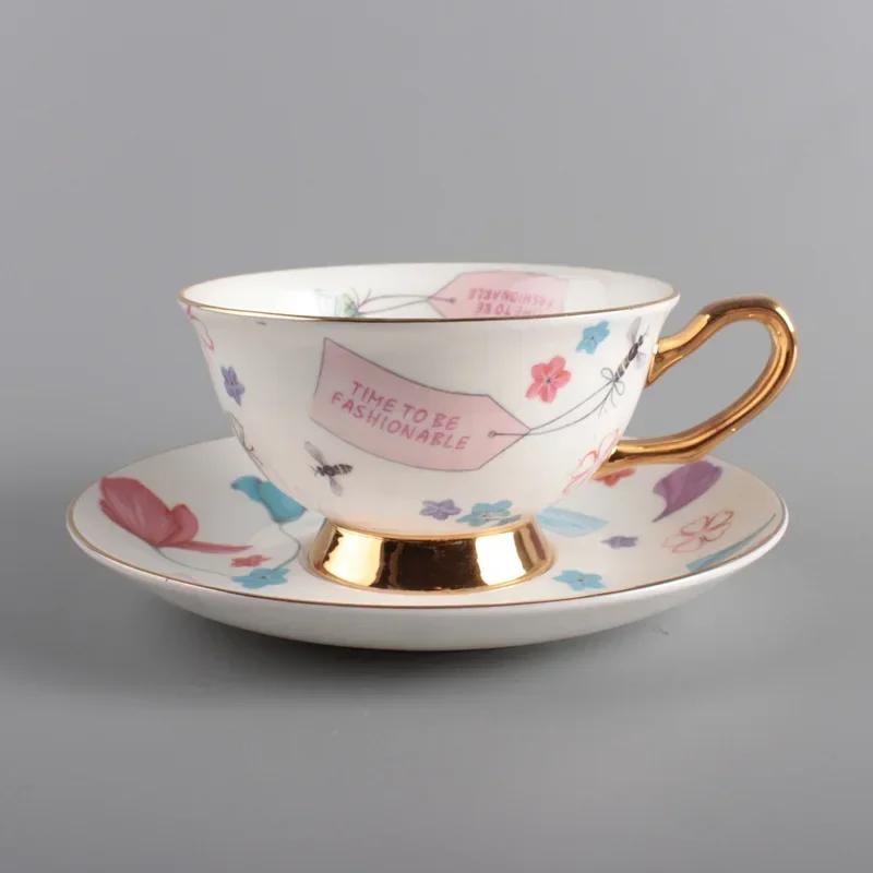 Coffee Cup Saucer High-end Exquisite Nordic Home British Pastoral Fashion Afternoon Tea High Bone China Ceramic Cup Red Tea Cups